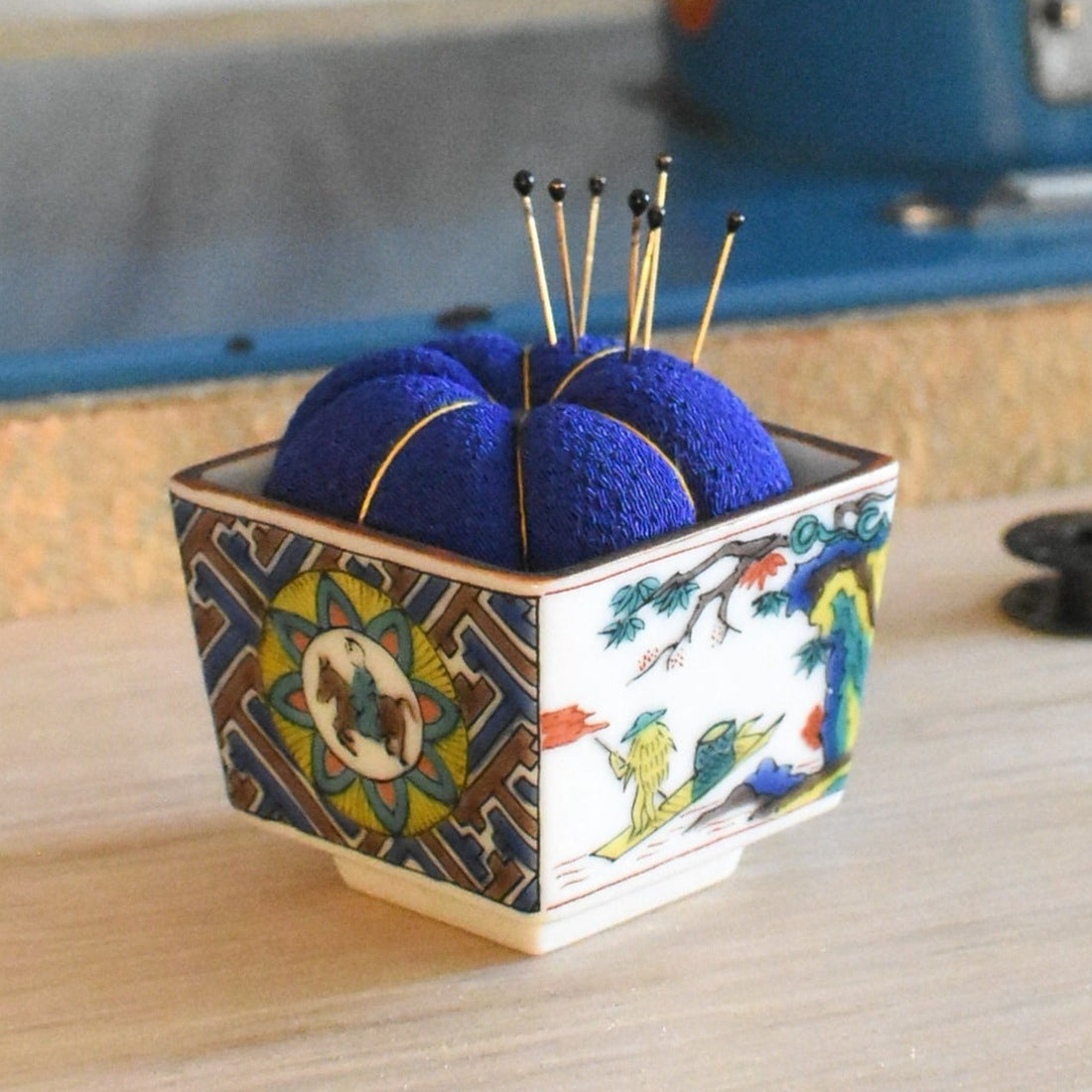 Kutani Pin Cushion, Indigo Kokutani