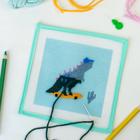 Dino the Skater Needlepoint Kit for Kids