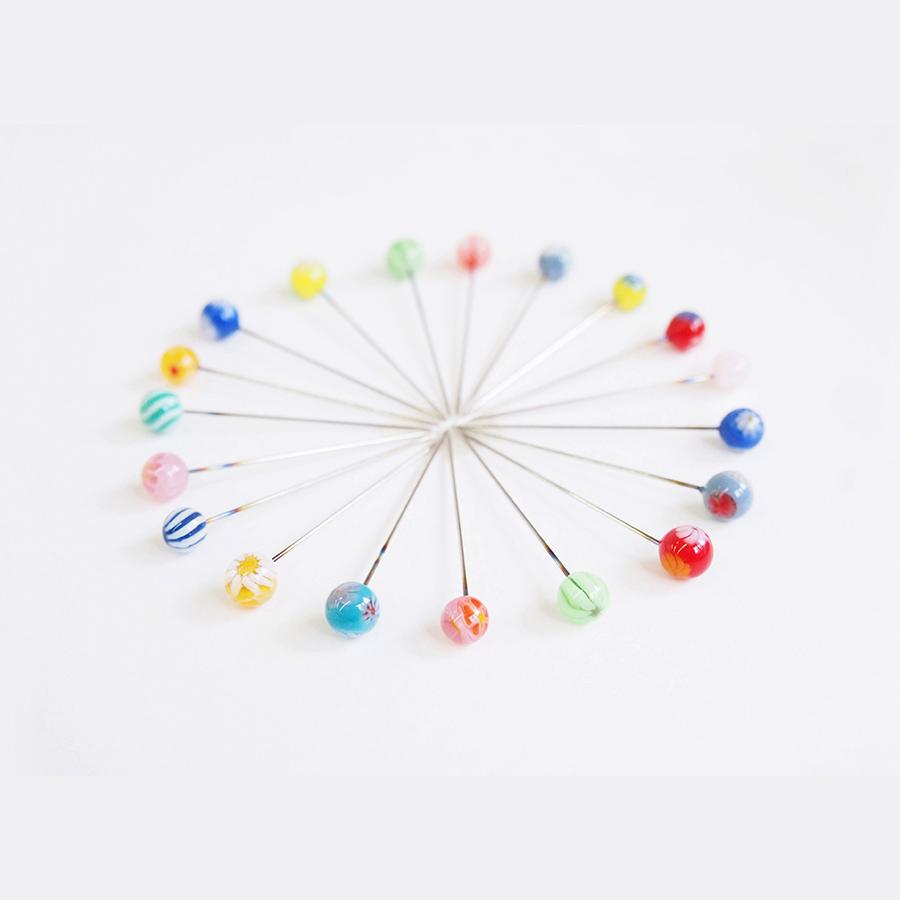 Glass Head Tombo-dama Flower Pins
