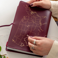 USA Map Notebook Cover DIY Kit, Maroon