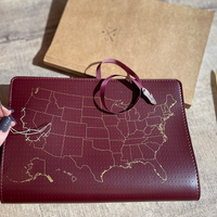 USA Map Notebook Cover DIY Kit, Maroon