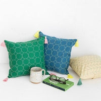 Linen/Cotton Sashiko Panel - Navy Crosses