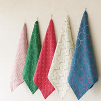 Linen/Cotton Sashiko Panel - Navy Crosses