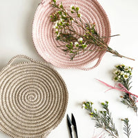 Skye Linen Basket Kit, Blush and Stone | Brooklyn Haberdashery