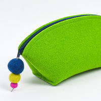 Brigid Wool Pouch, Apple green