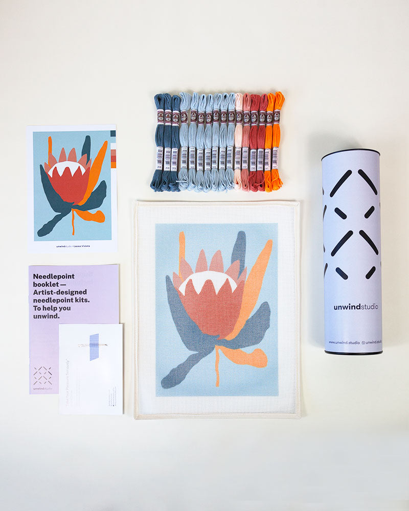 King Protea Beginner Needlepoint Kit
