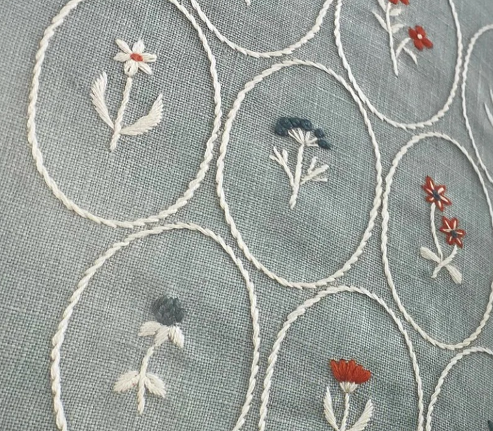 Tiny Framed Flower Embroidery