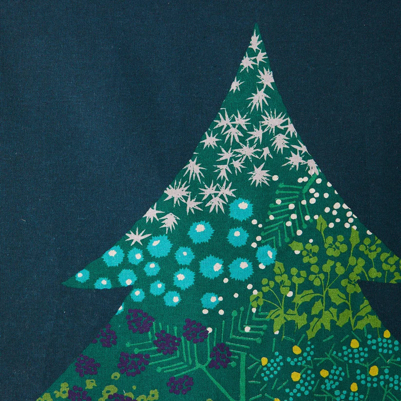 Christmas Tree Berry+Fern Tapestry by Echino, Blue