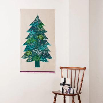 Christmas Tree Berry+Fern Tapestry by Echino, Green