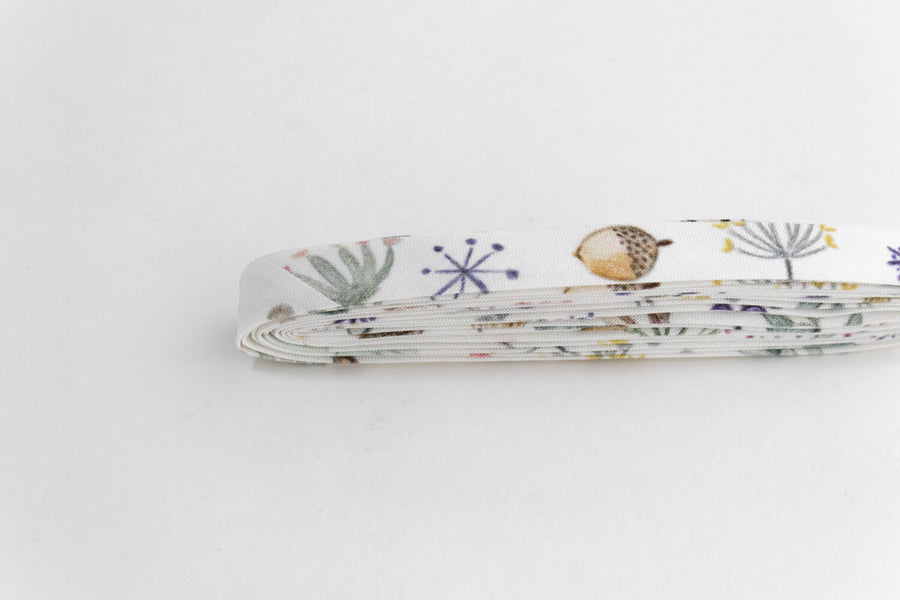 Double Fold Bias Tape 1/2" - Woodland Rabbit
