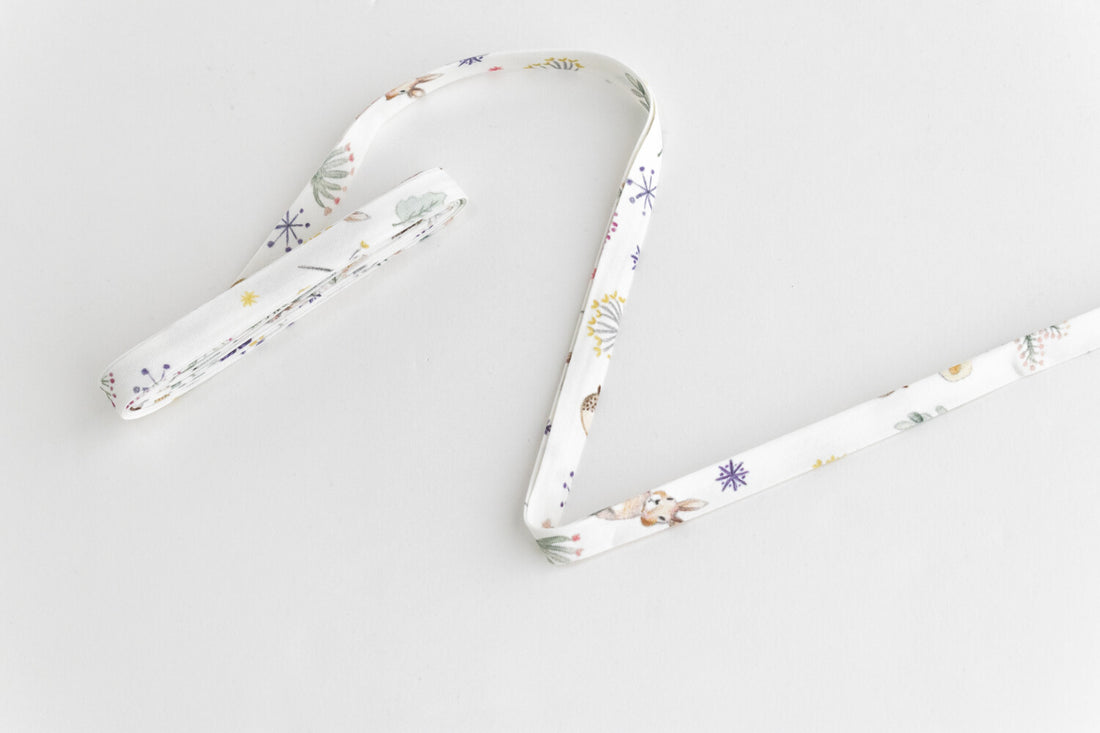 Double Fold Bias Tape 1/2" - Woodland Rabbit