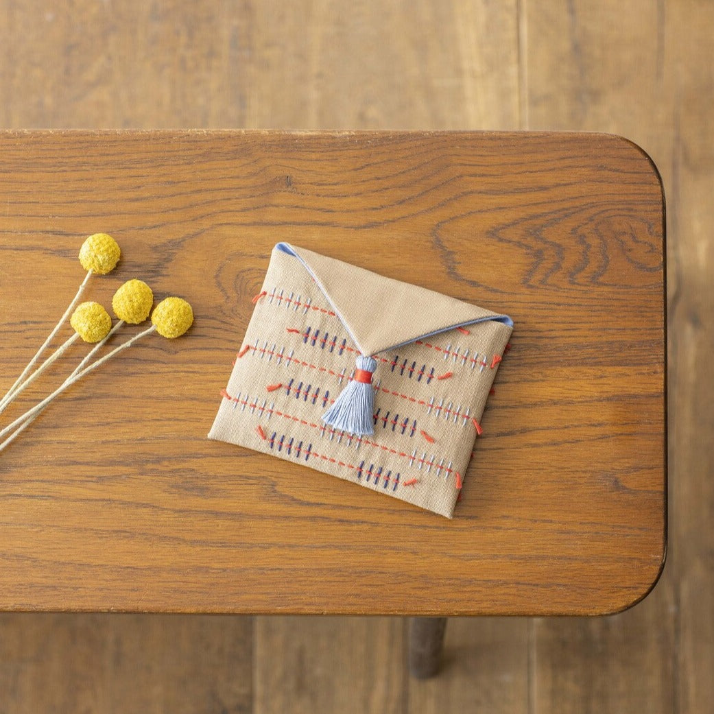 Envelope Pouch Sashiko Kit, Tweed