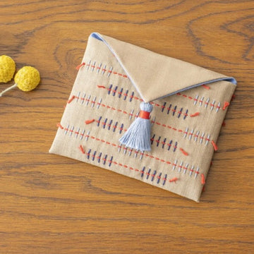 Envelope Pouch Sashiko Kit, Tweed