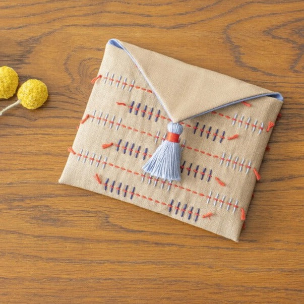 Envelope Pouch Sashiko Kit, Tweed