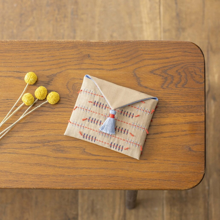 Envelope Pouch Sashiko Kit, Tweed