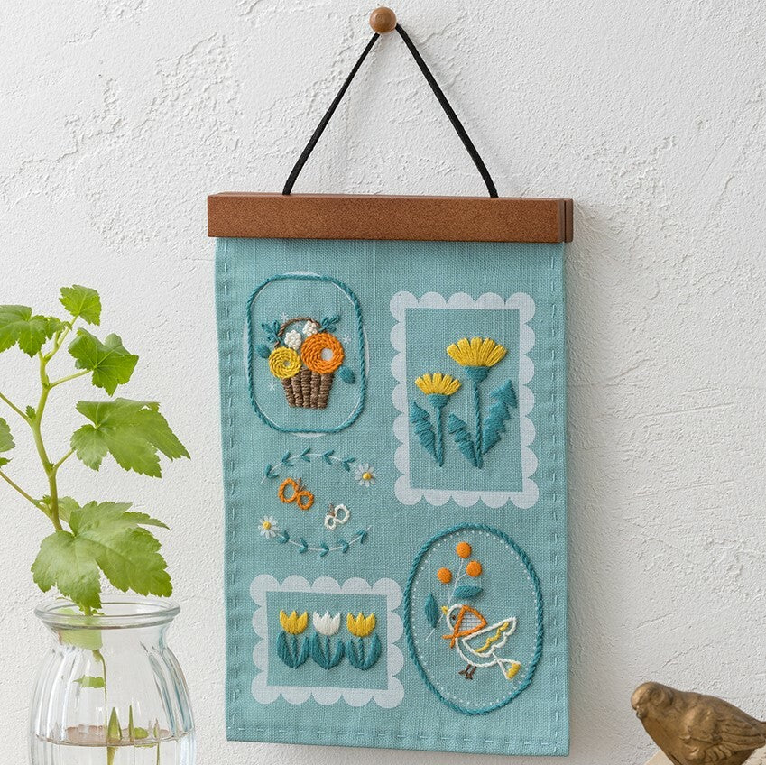 Framed Flowers Wall Hanging Embroidery Kit by FABBRICA