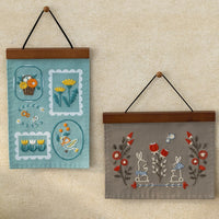 Rabbits & Flowers Wall Hanging Embroidery Kit by FABBRICA