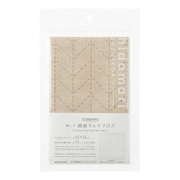 Linen/Cotton Sashiko Panel  - Natural Sugiaya