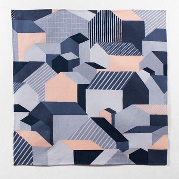 Fabric with geometric pattern on a white background