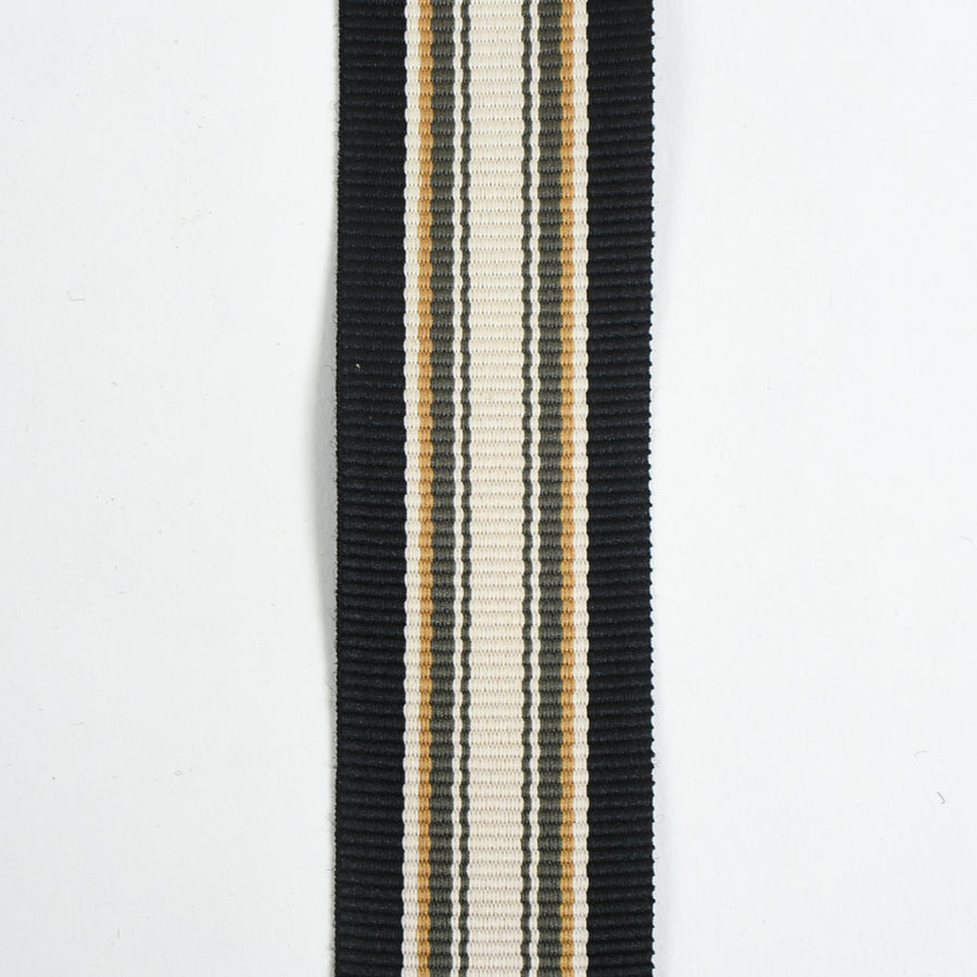 Black Regimental Stripe Grosgrain Ribbon/Webbing - 1-1/2