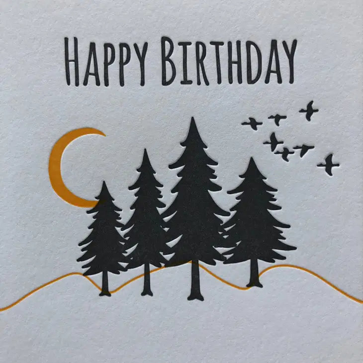 Happy Birthday Great Outdoors - letterpress card