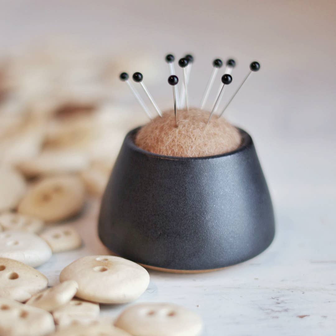 Handmade Ceramic Pin Cushion - Black