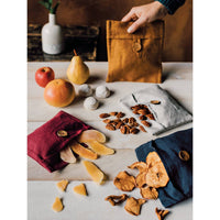 Linen Pouch Embroidery Blanks - Wine Amber
