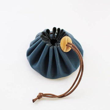 Himeji Leather Pouch, Blue