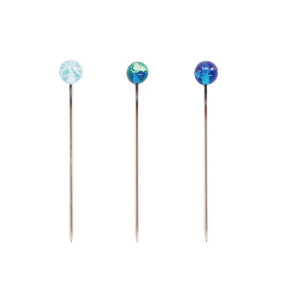 Glass Head Sewing Pins, Indigo