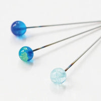 Glass Head Sewing Pins, Indigo
