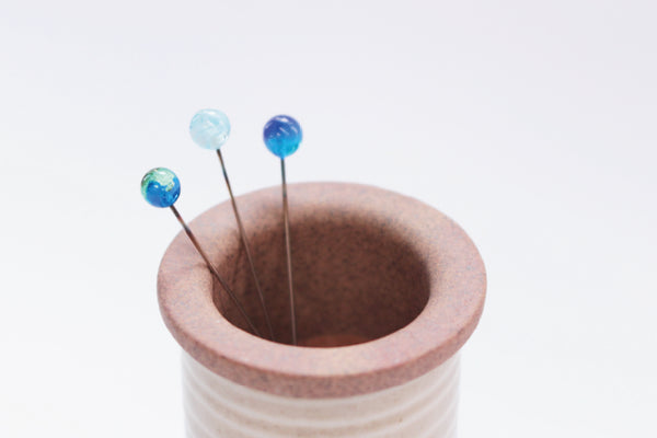 Glass Head Sewing Pins, Indigo