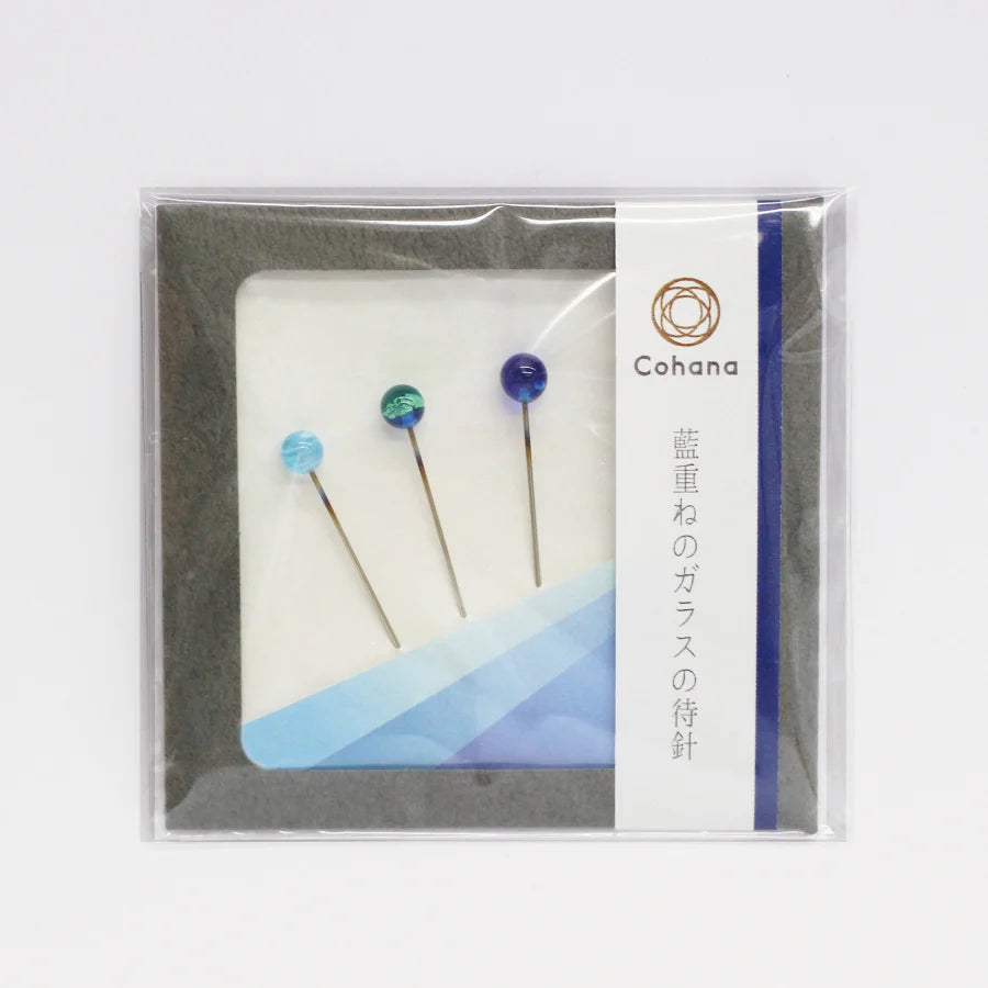 Glass Head Sewing Pins, Indigo