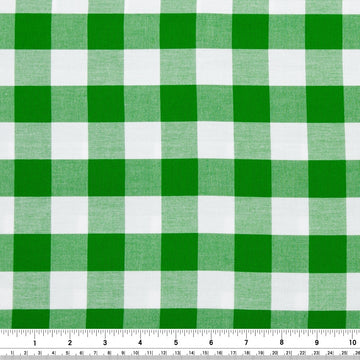 Carolina 1" Gingham, Kelly Green - 1/2yd cut