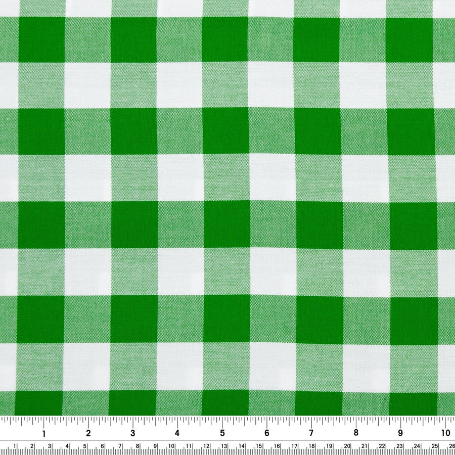 Carolina 1" Gingham, Kelly Green - 1/2yd cut