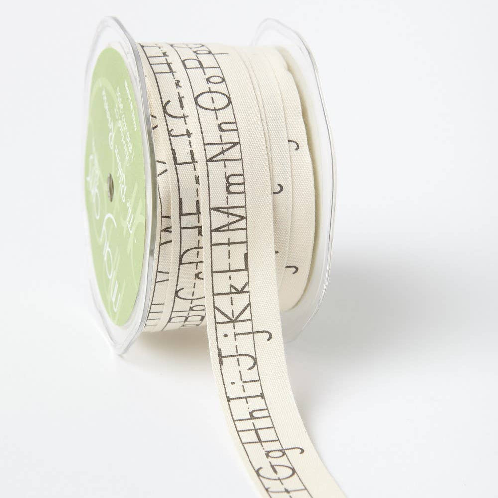 Under Letters Ribbon Alphabet Organic Cotton Ribbon 3/4