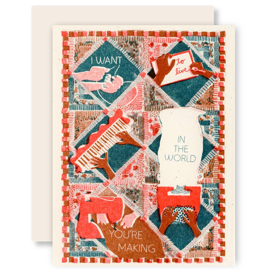 The World You're Making Risograph Card