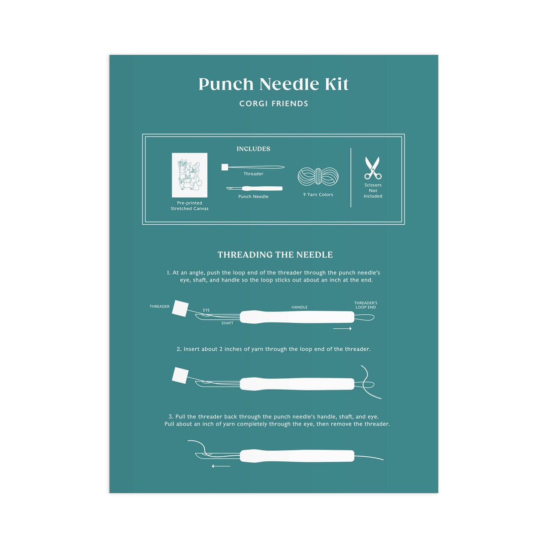 Corgi Friends Punch Needle Kit