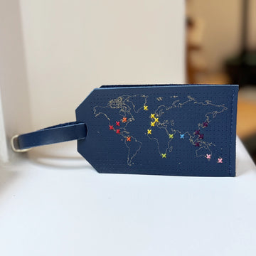 Map Luggage Tag DIY Kit, Navy