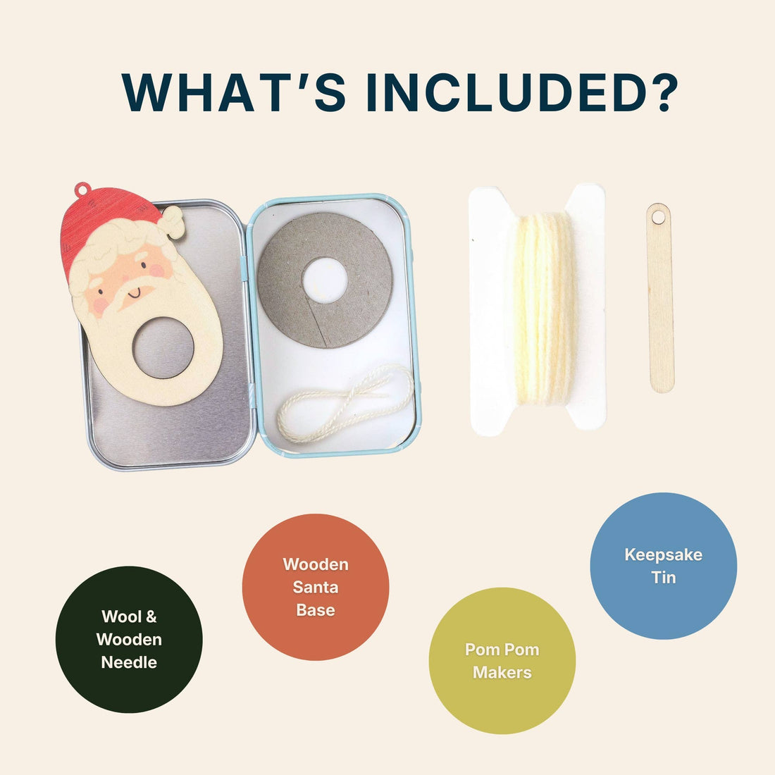 Pom Pom Santa Ornament Kit