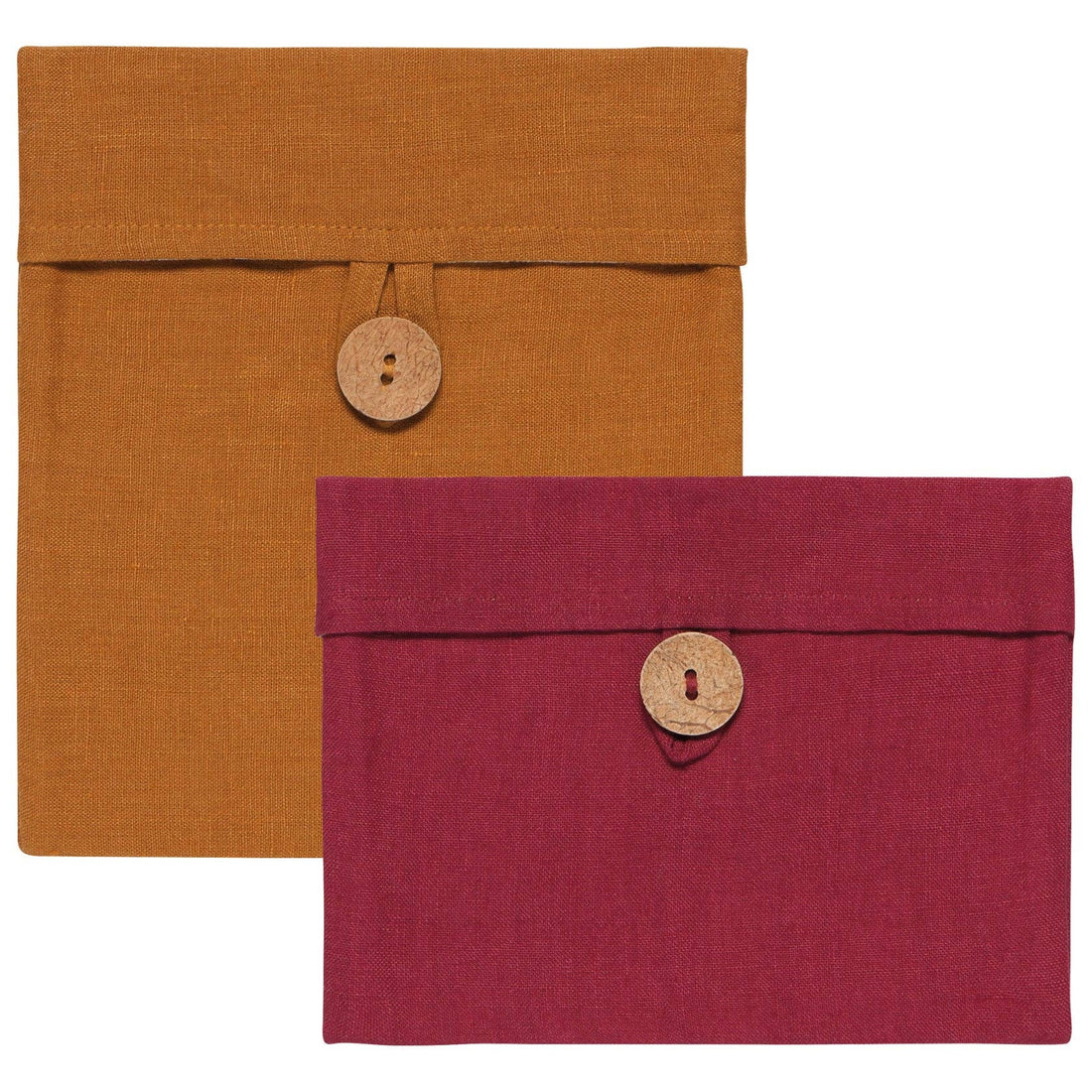 Linen Pouch Embroidery Blanks - Wine Amber