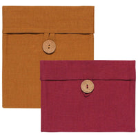 Linen Pouch Embroidery Blanks - Wine Amber