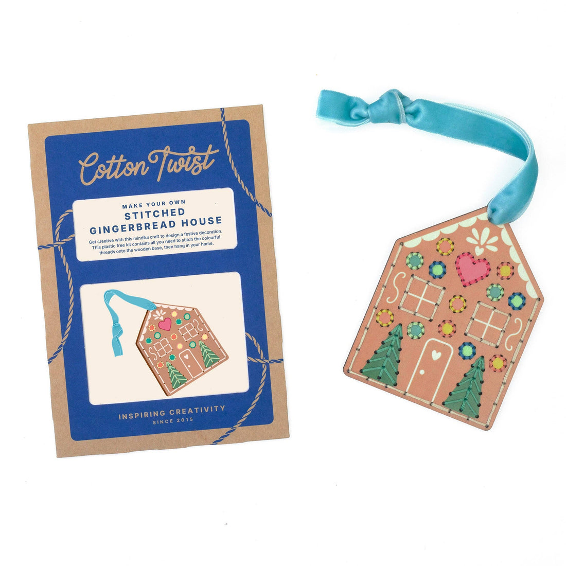 Stitched Gingerbread House Ornament Kit