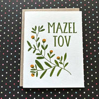 Mazel Tov Blossoms - letterpress card