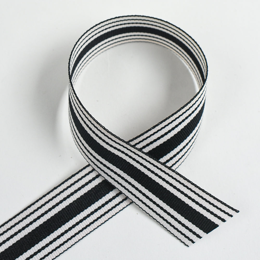Outrigger Black Grosgrain Ribbon - 7/8" - 10 yds