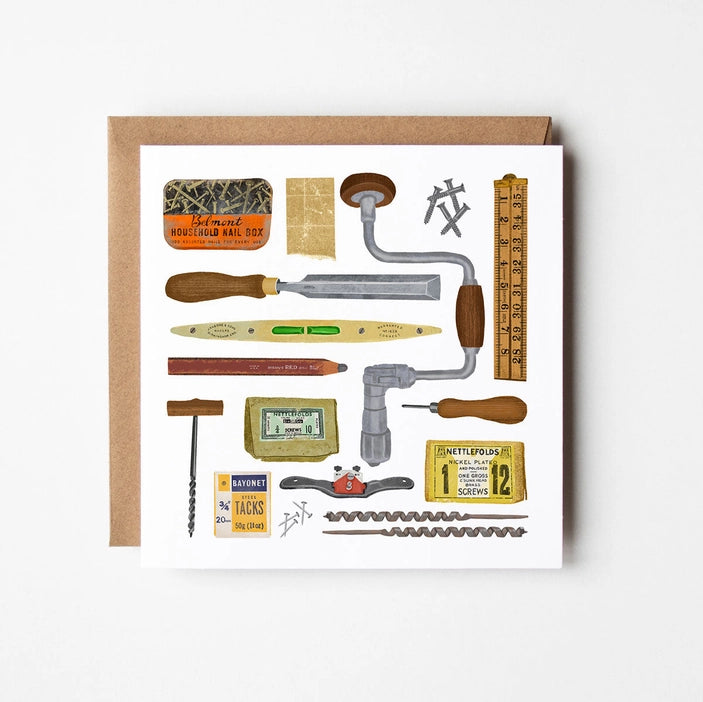 Blank Greetings Card - Woodworking Tools