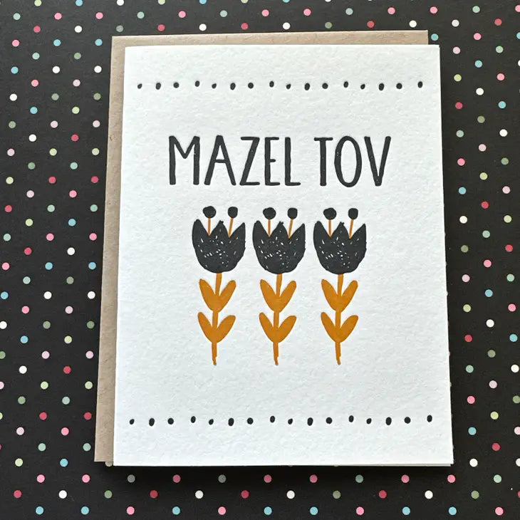 Mazel Tov Tulips - letterpress card