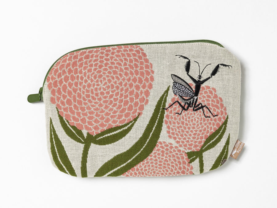 Flowers & Mantis Poetry Pouch by MoritaMiW