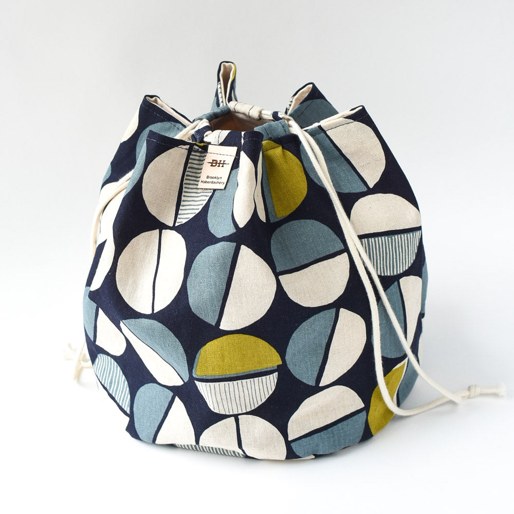 Asa Bucket Bag, Ochre semi circles