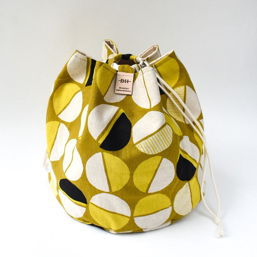 Asa Bucket Bag, Ochre semi circles