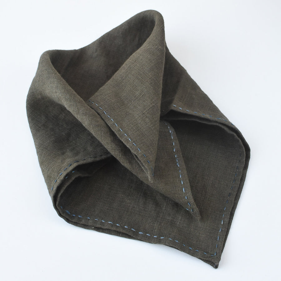Linen Bandana, Knapsack Brown